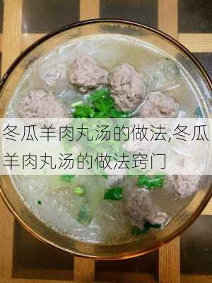 冬瓜羊肉丸汤的做法,冬瓜羊肉丸汤的做法窍门