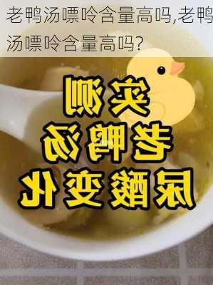 老鸭汤嘌呤含量高吗,老鸭汤嘌呤含量高吗?-第1张图片-石头美食网